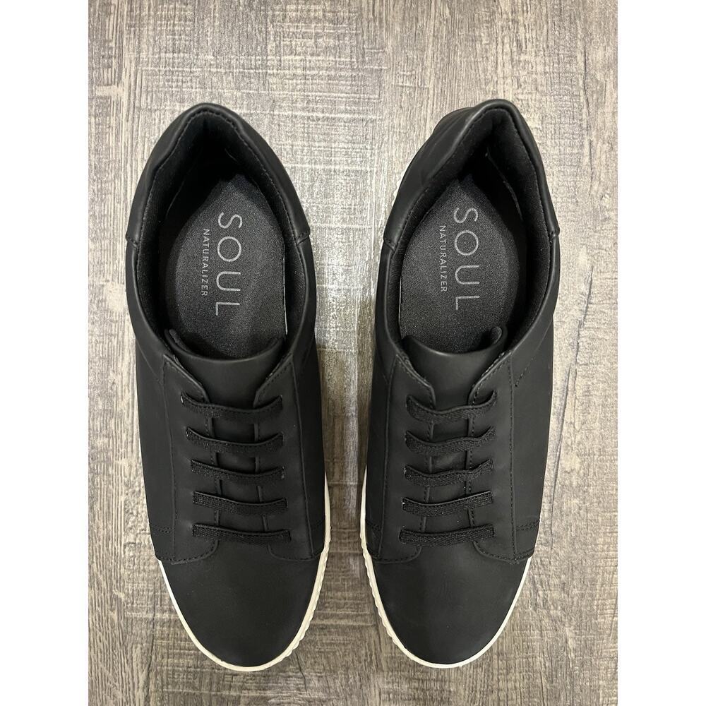 Soul Naturalizer Faux Leather Tia Step In Sneakers Women Laced Slip On Black, 8 - Picture 4 of 8